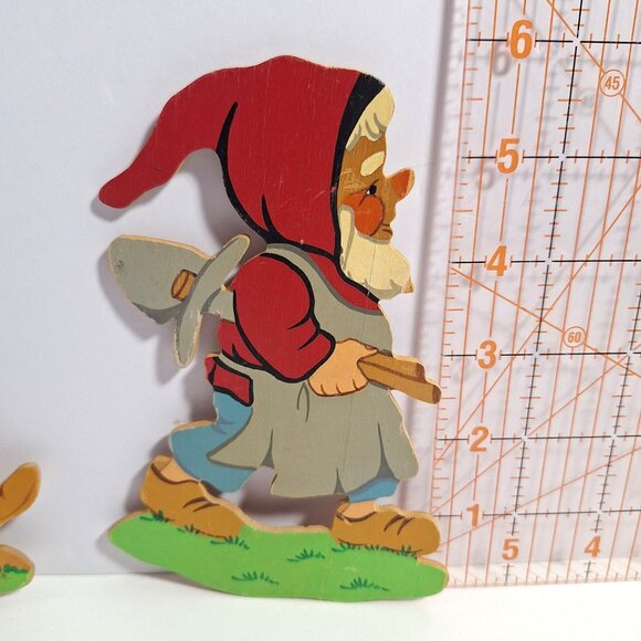Wooden Dwarf Hand Painted Wall Hanging 3 Decorative Vintage Dwarves Decor - Picture 2 of 13